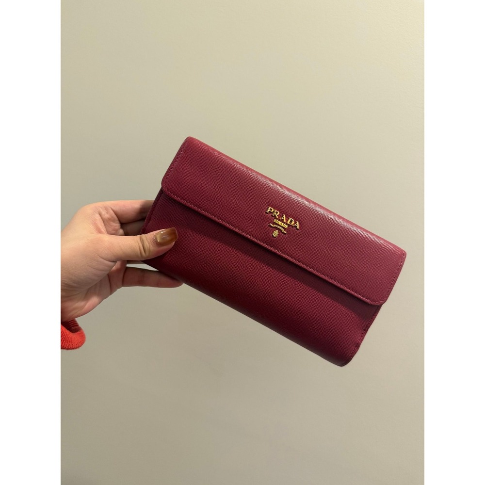 Prada long bifold wallet in Saffiano leather